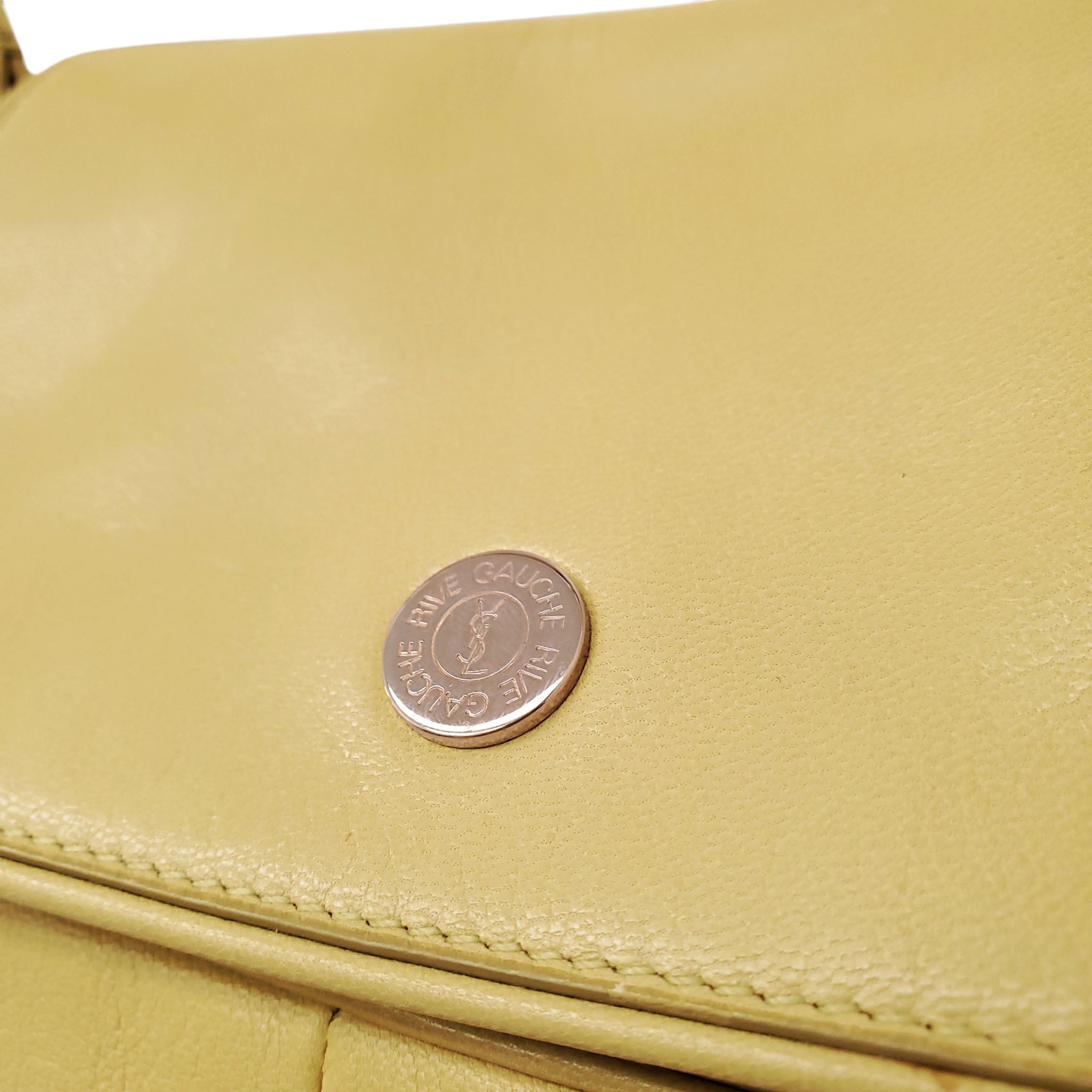 YVES SAINT LAURENT YELLOW LEATHER SHOULDER BAG