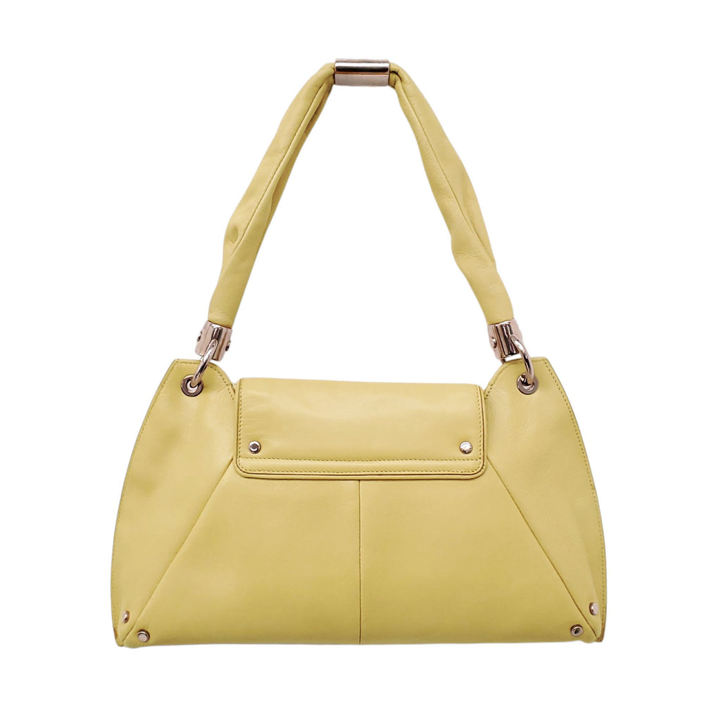 YVES SAINT LAURENT YELLOW LEATHER SHOULDER BAG