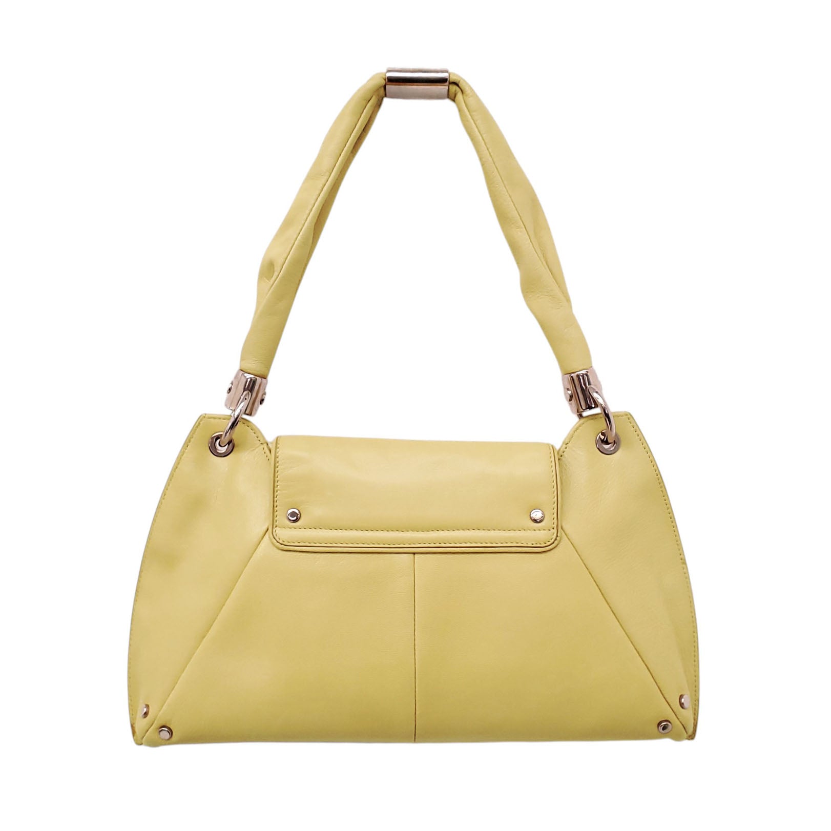 YVES SAINT LAURENT YELLOW LEATHER SHOULDER BAG