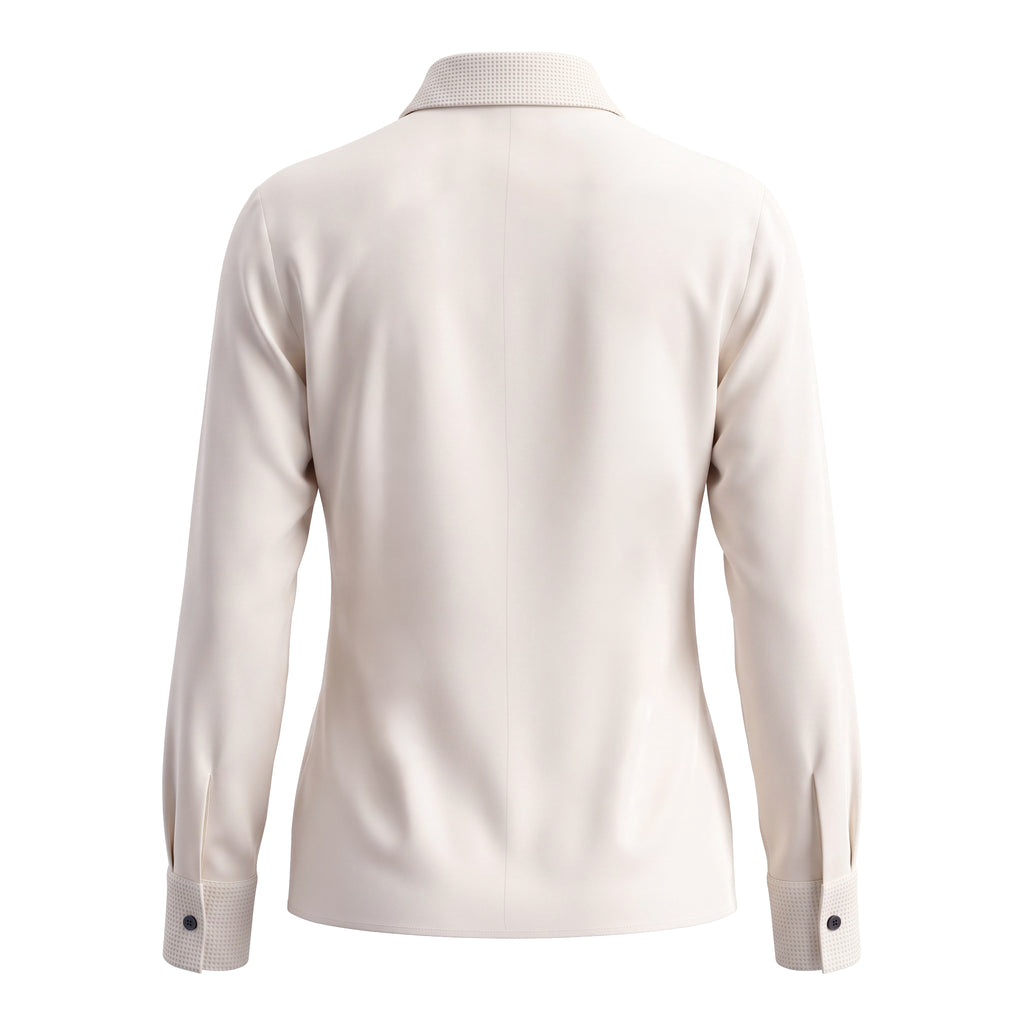 DOLCE & GABBANA CREAM BLOUSE WITH WAFFLE DETAILS - SIZE 36