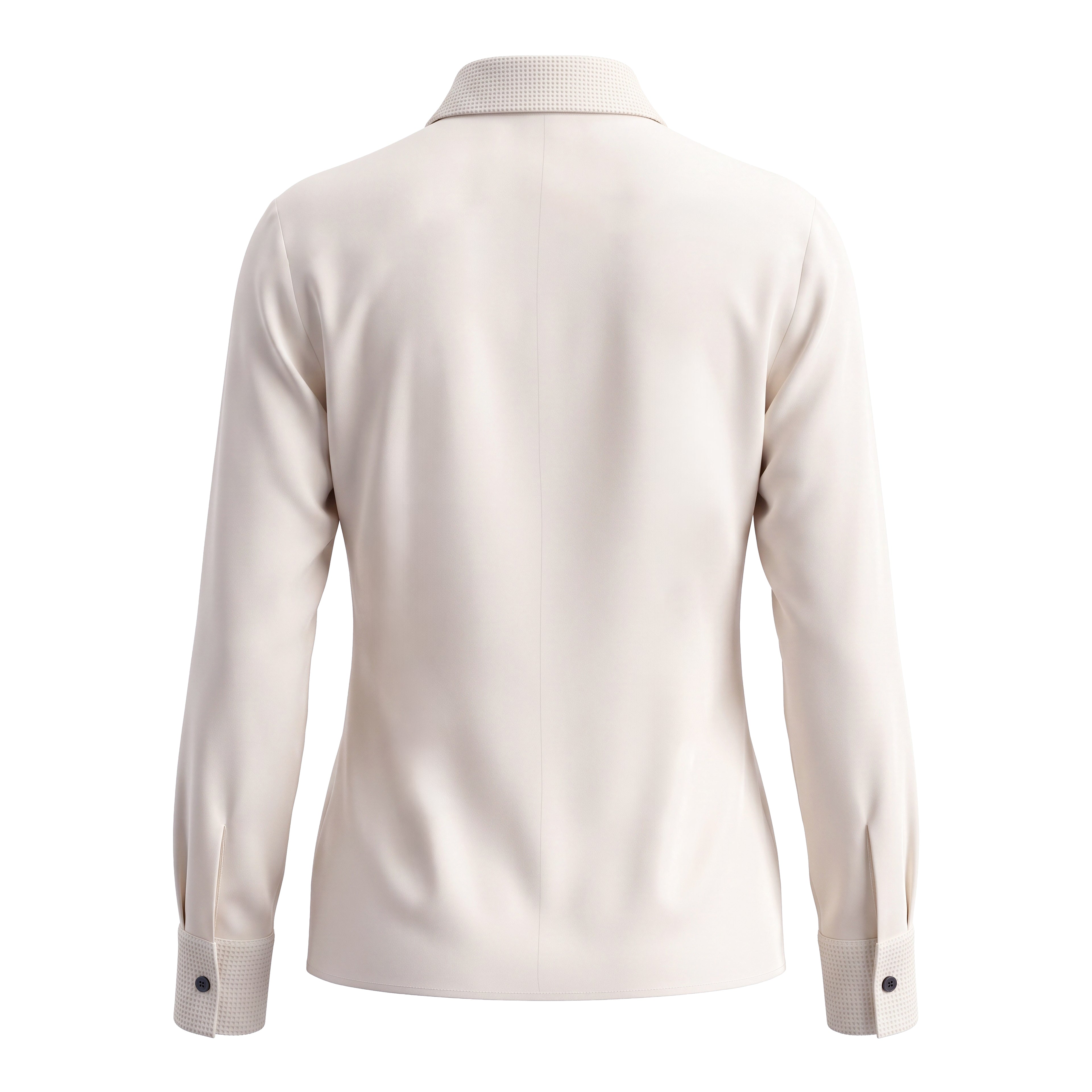 DOLCE & GABBANA CREAM BLOUSE WITH WAFFLE DETAILS - SIZE 36