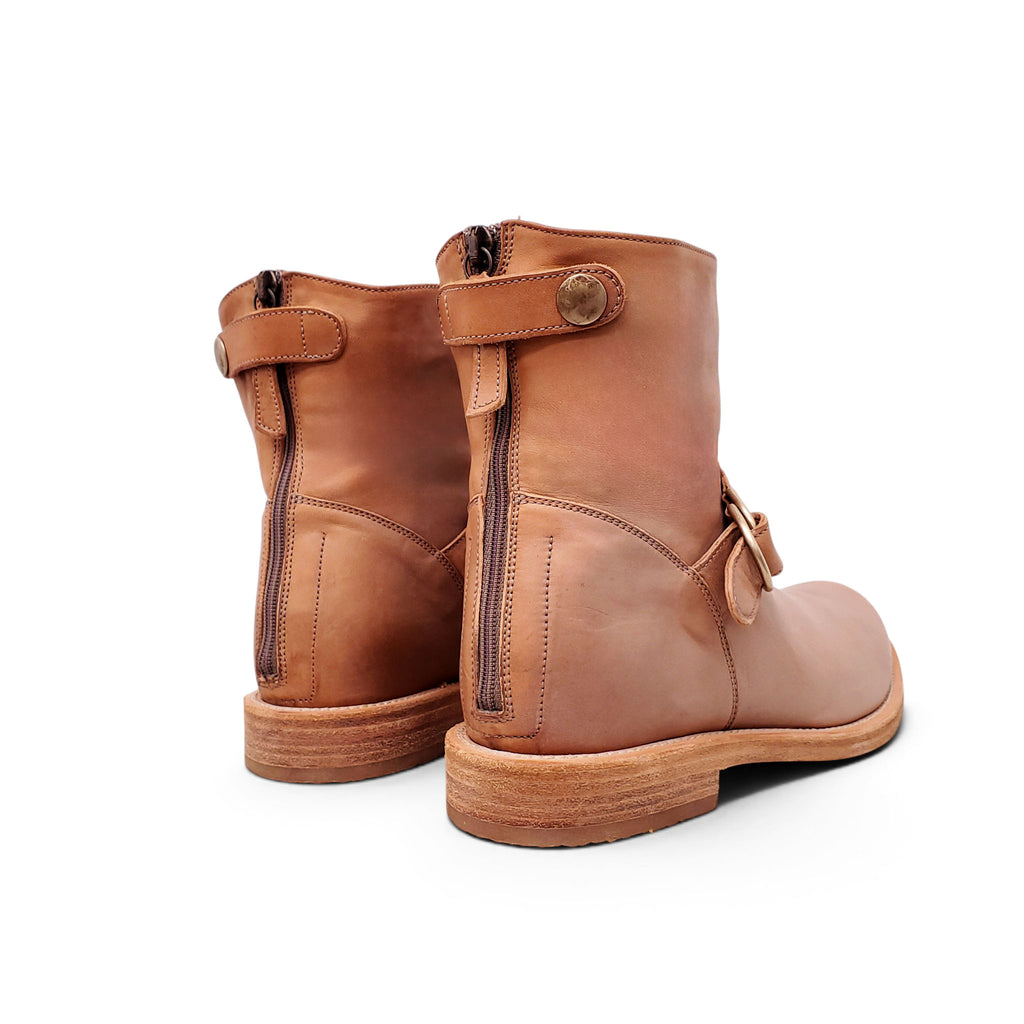 B.C. TAUPE DISTRESSED BOOTS - SIZE 39