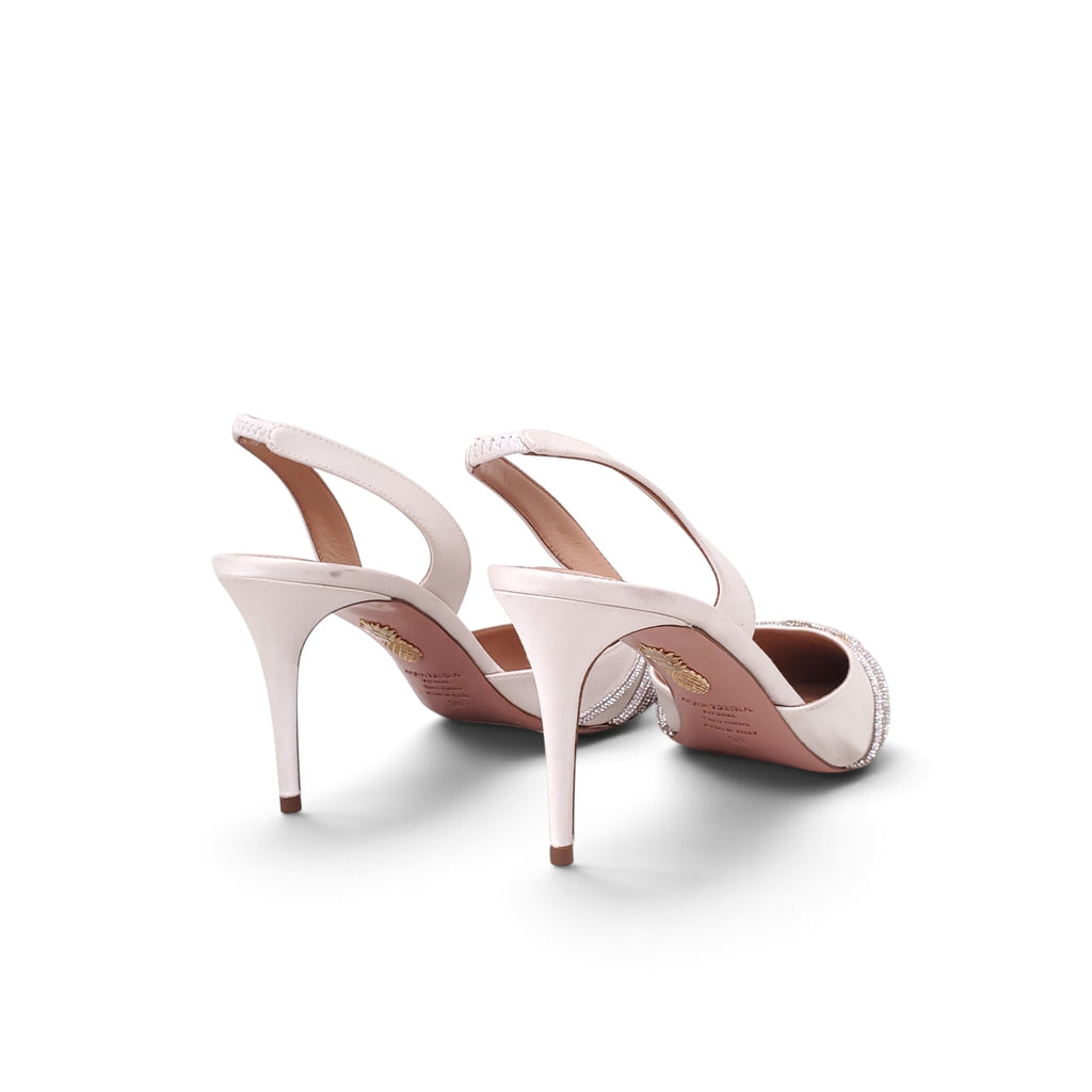AQUAZZURA GATSBY 75MM SLINGBACK PUMPS - SIZE 39