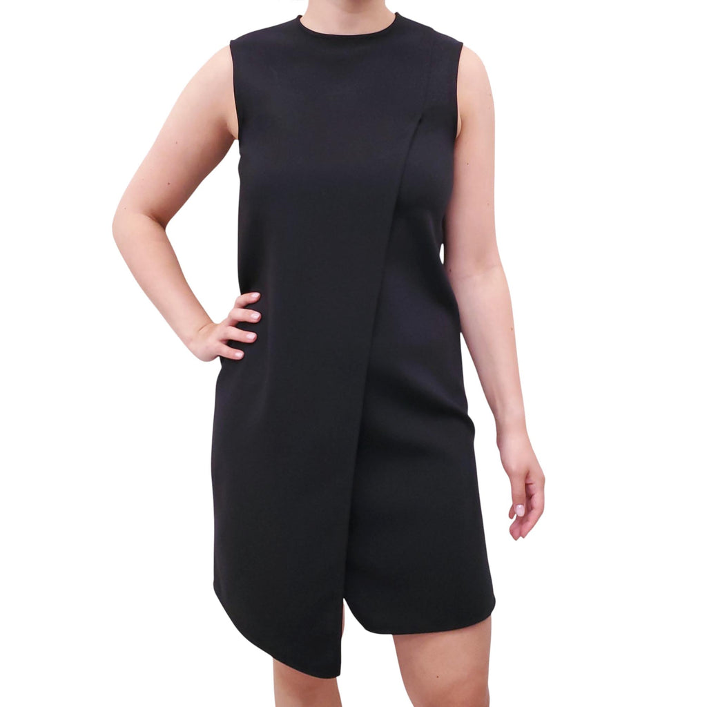 ACNE STUDIOS BLACK ASYMMETRICAL DRESS - SIZE 36