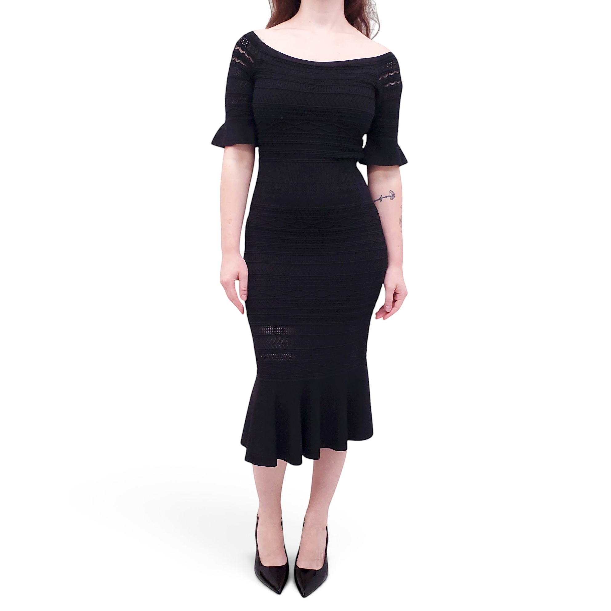 ALEXIS BLACK KNIT DRESS - SIZE L
