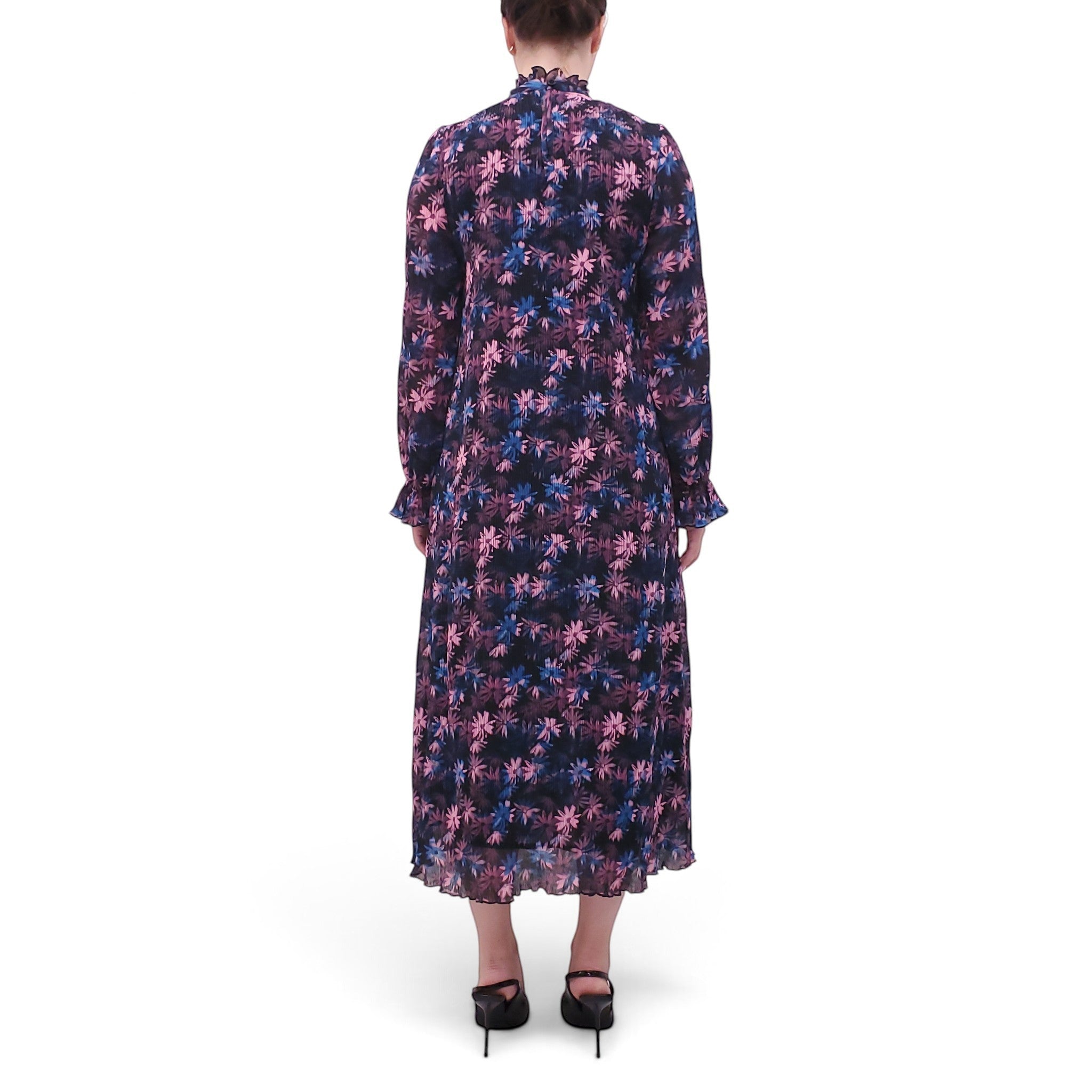 GANNI FLORAL PLEATED DRESS - SIZE 36
