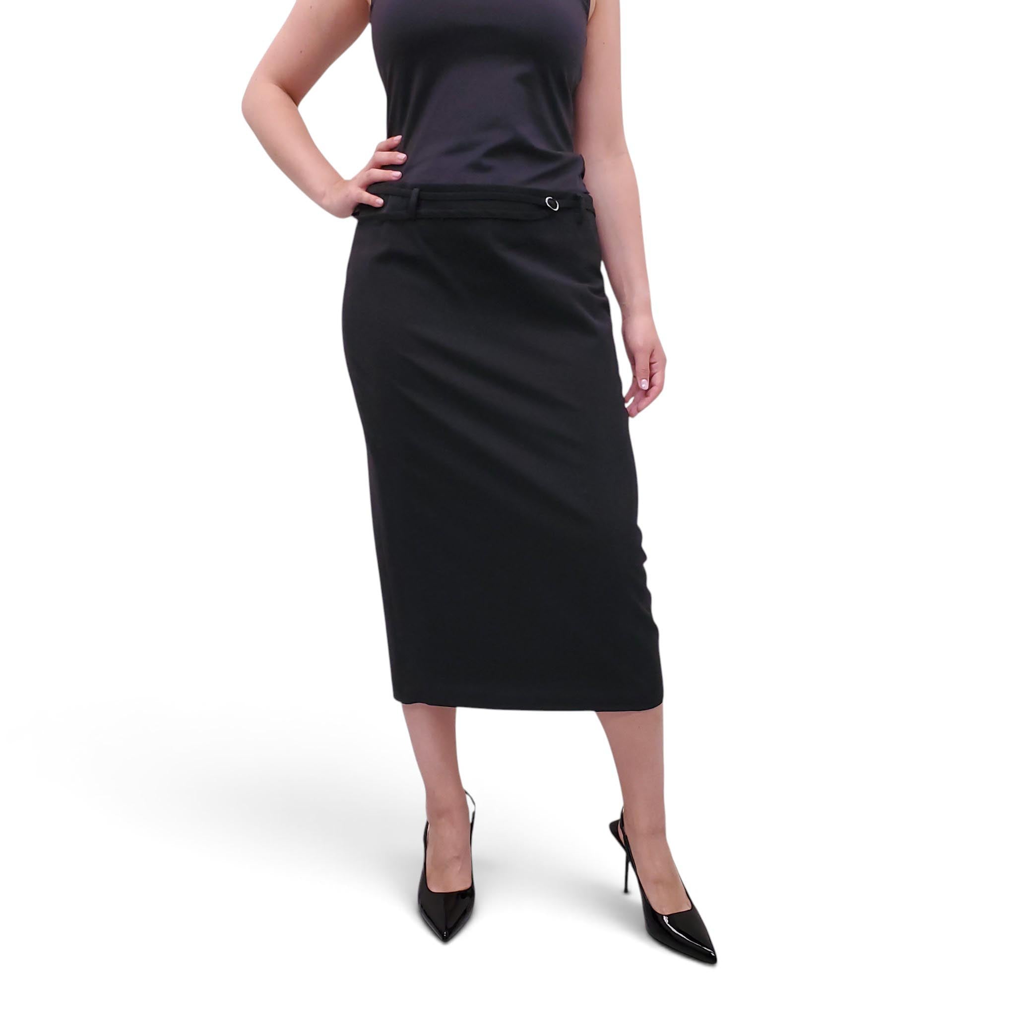 ST. AGNI BLACK BELTED PENCIL SKIRT - SIZE L