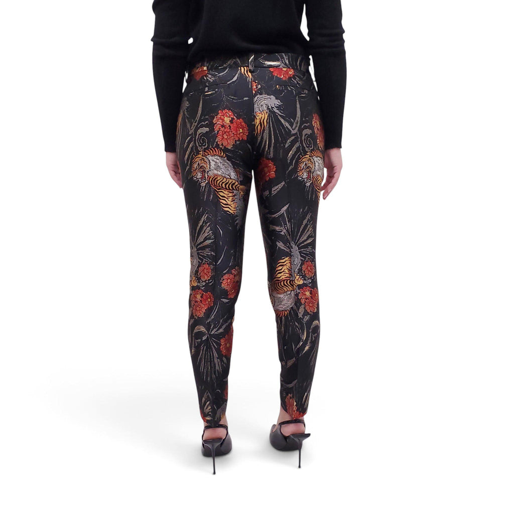 P.A.R.O.S.H. BLACK TIGER BROCADE TROUSERS - SIZE M