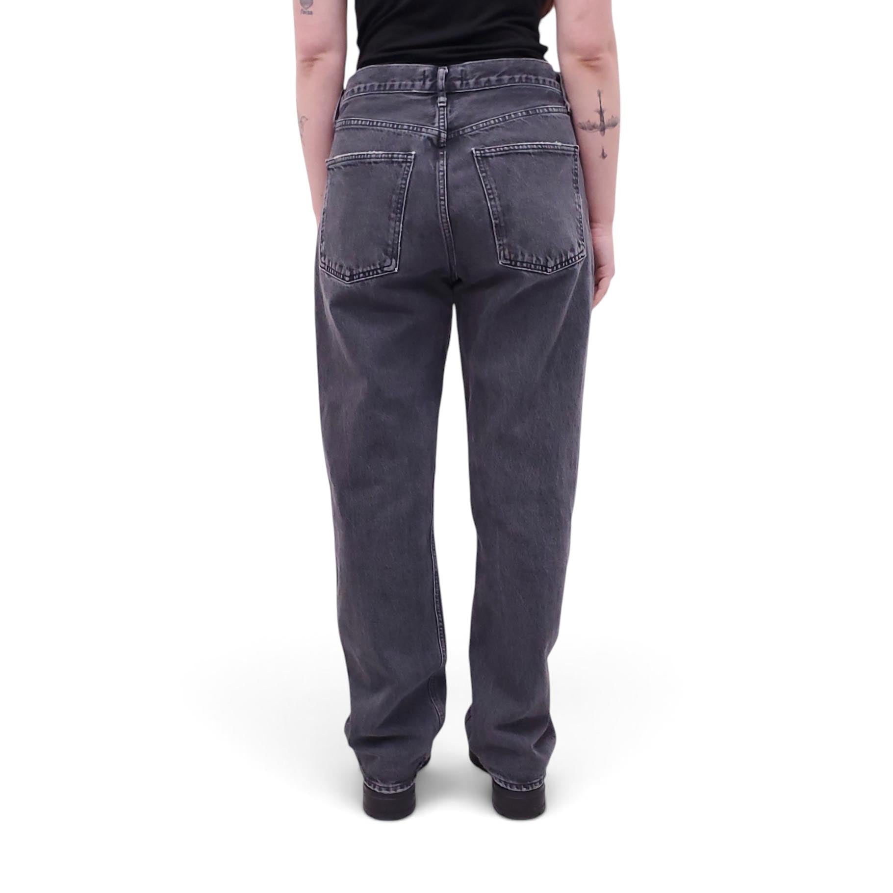AGOLDE BLACK ACID WASH '90S' PINCH JEANS - SIZE 29