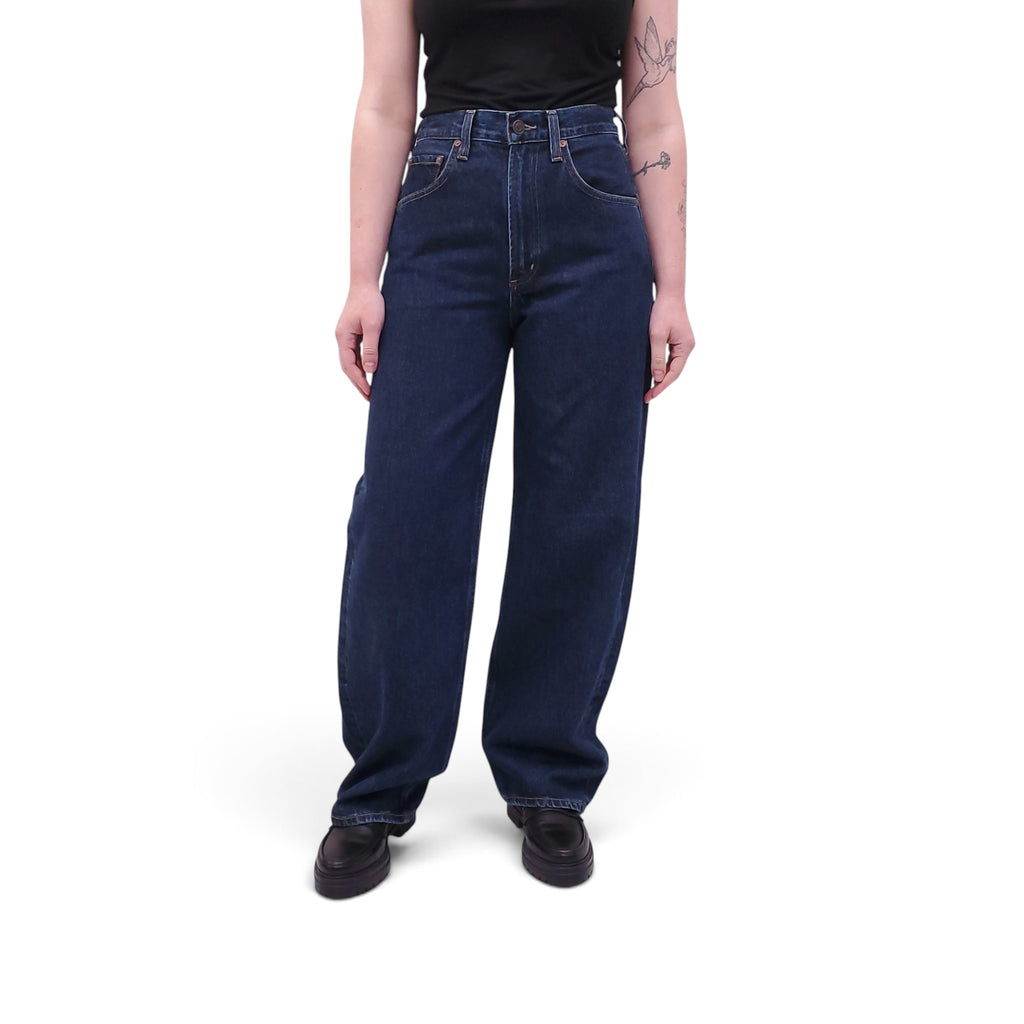 AGOLDE DEEP INDIGO 'LOW CURVE' JEANS - SIZE 25