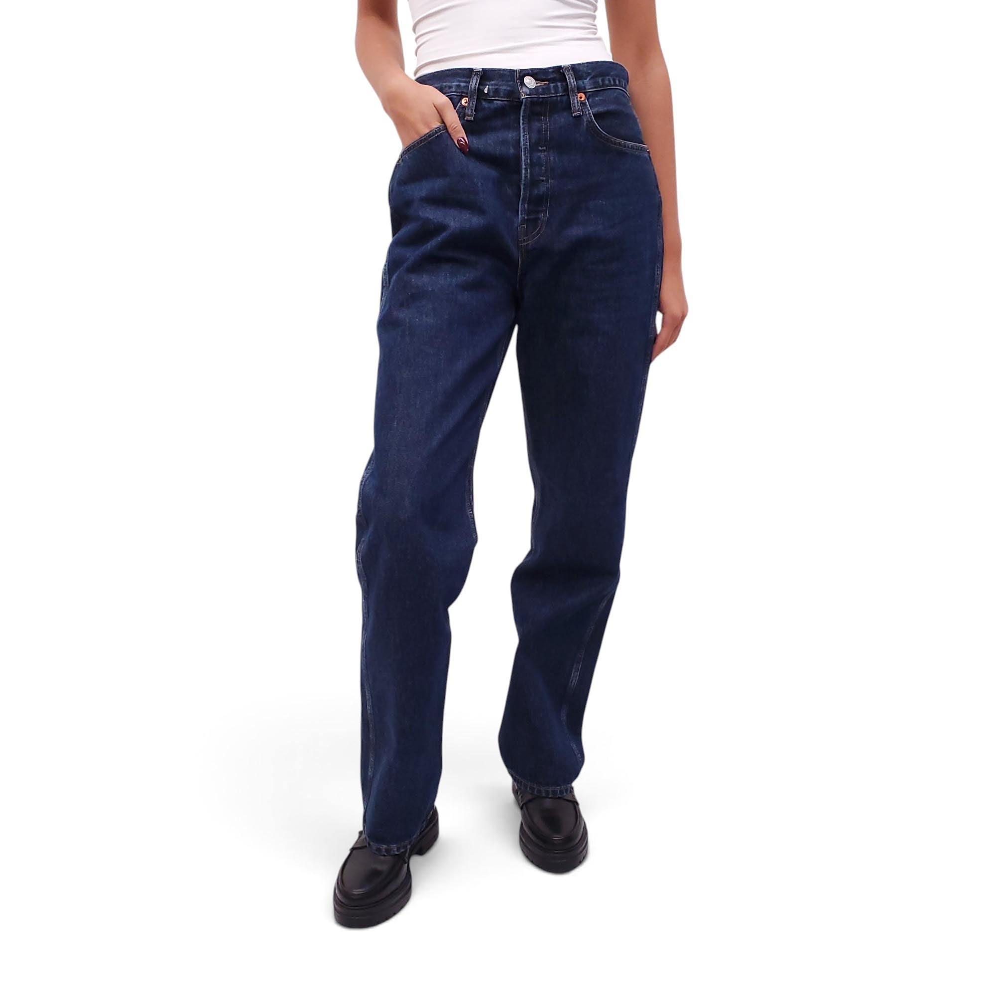 RE/DONE HERITAGE RINSE BUTTON FLY JEANS - SIZE 28