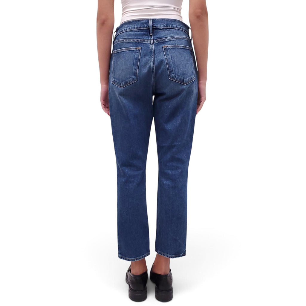 FRAME MEDIUM WASH 'LE HIGH STRAIGHT' JEANS - SIZE 28