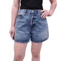 AGOLDE LIGHT WASH 'PARKER LONG' DENIM SHORTS - SIZE 29