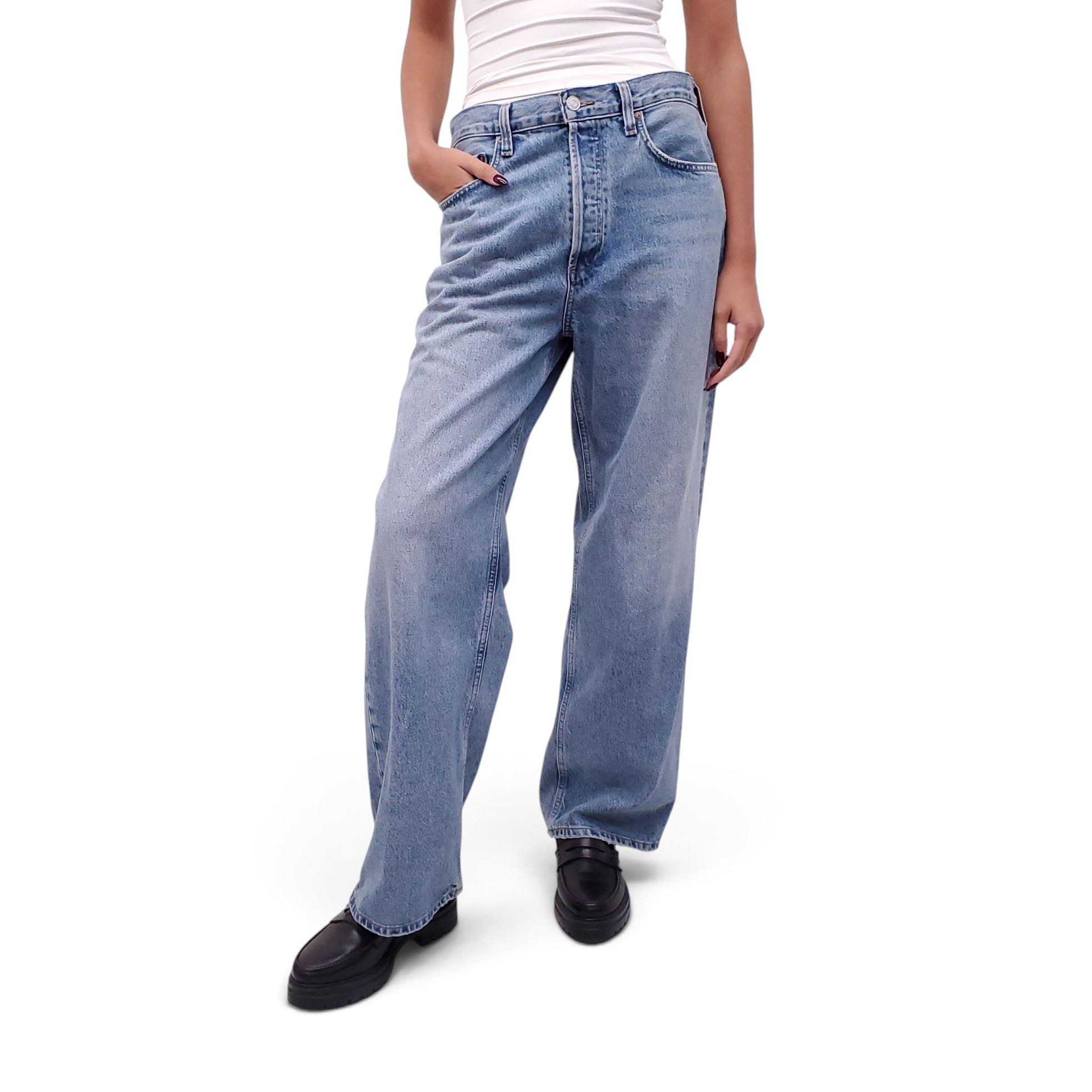 AGOLDE LIGHT WASH 'LOW SLUNG BAGGY' JEANS - SIZE 26