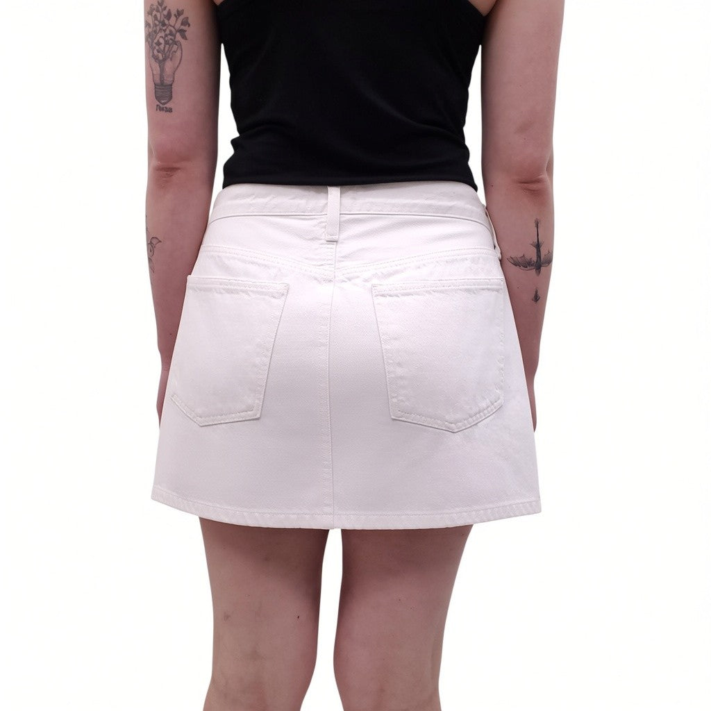 AGOLDE WHITE 'LIV' DENIM SKIRT - SIZE 29
