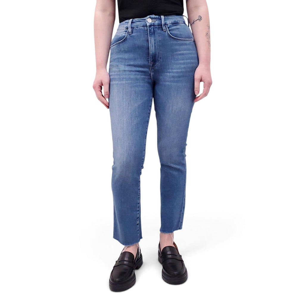 FRAME LIGHT WASH 'LE SUPER HIGH STRAIGHT' JEANS - SIZE 25