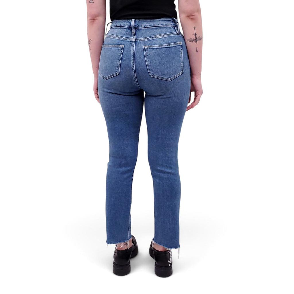 FRAME LIGHT WASH 'LE SUPER HIGH STRAIGHT' JEANS - SIZE 25