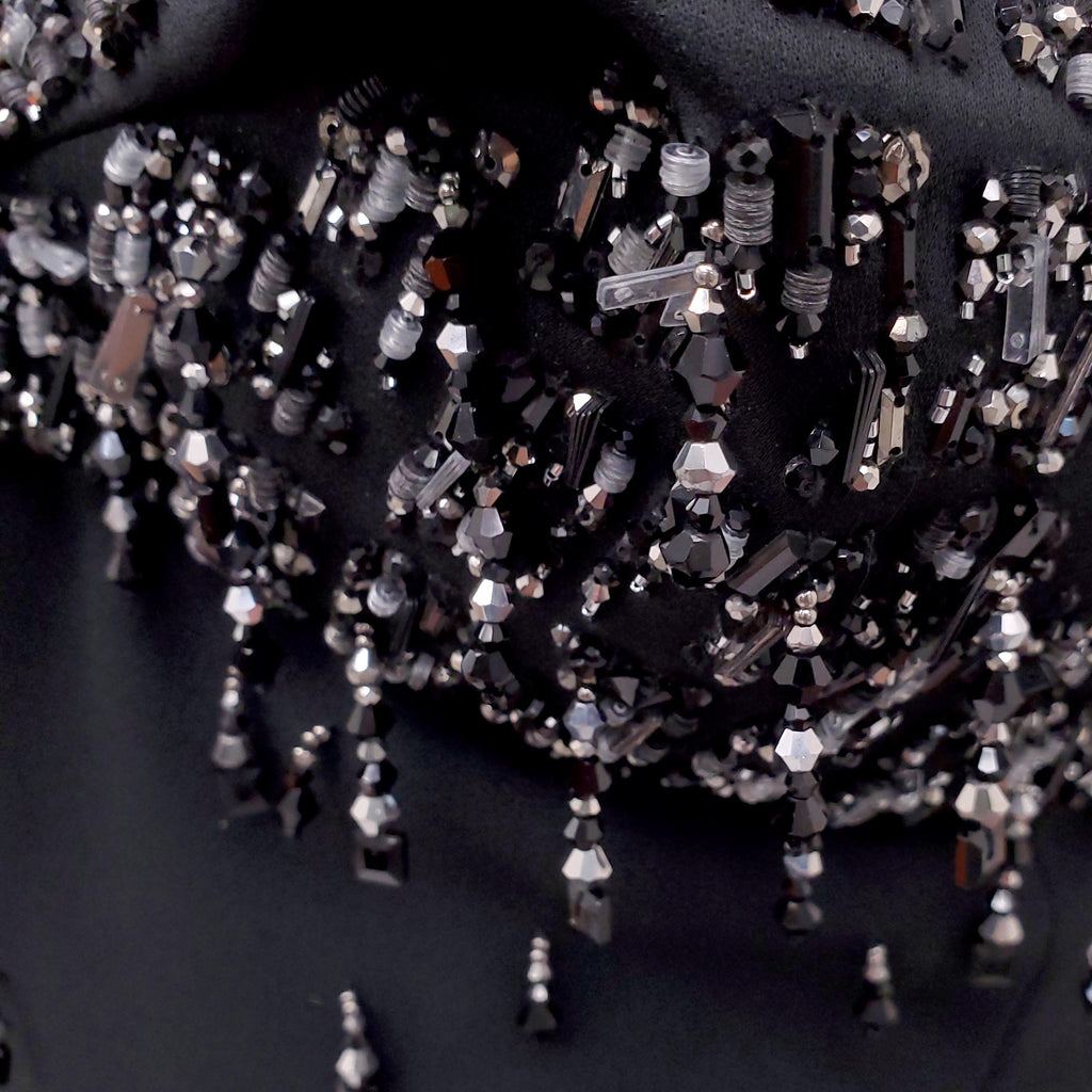 VERSACE RUNWAY BLACK BEADED GOWN - SIZE 46