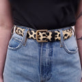 DOLCE & GABBANA LEOPARD PATENT BELT - SIZE 80