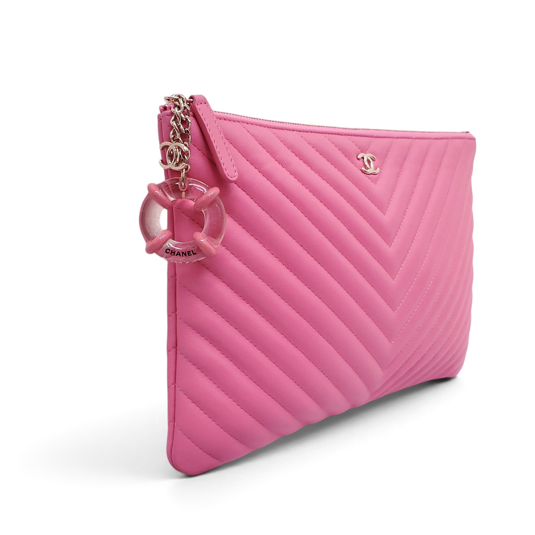 CHANEL PINK CHEVRON O-CASE