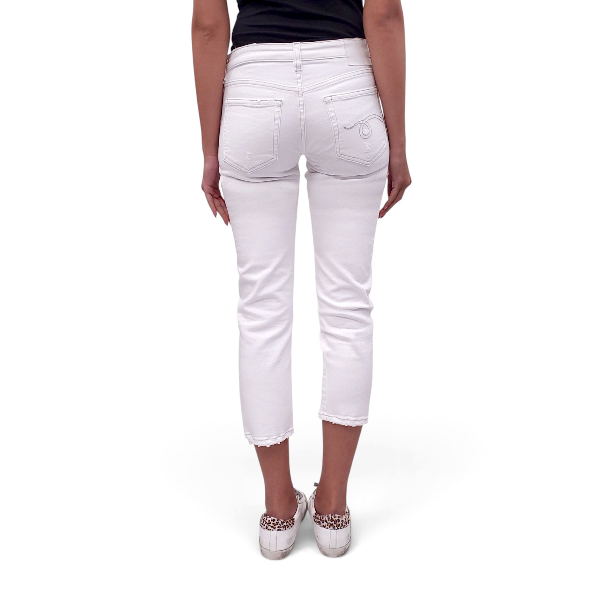 R13 BALE WHITE BOY STRAIGHT JEANS - SIZE 25