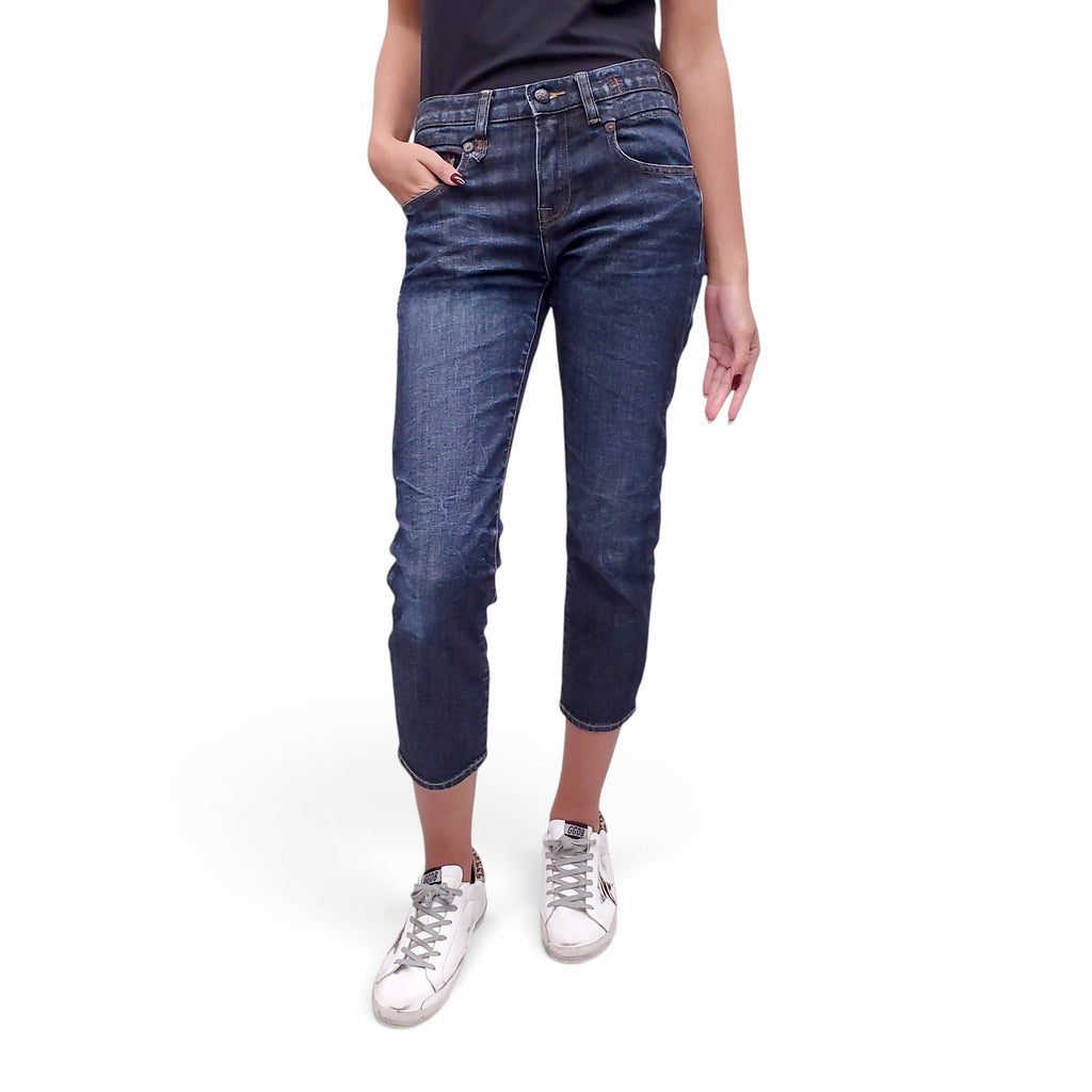 R13 AVERY INDIGO BOY STRAIGHT JEANS - SIZE 25