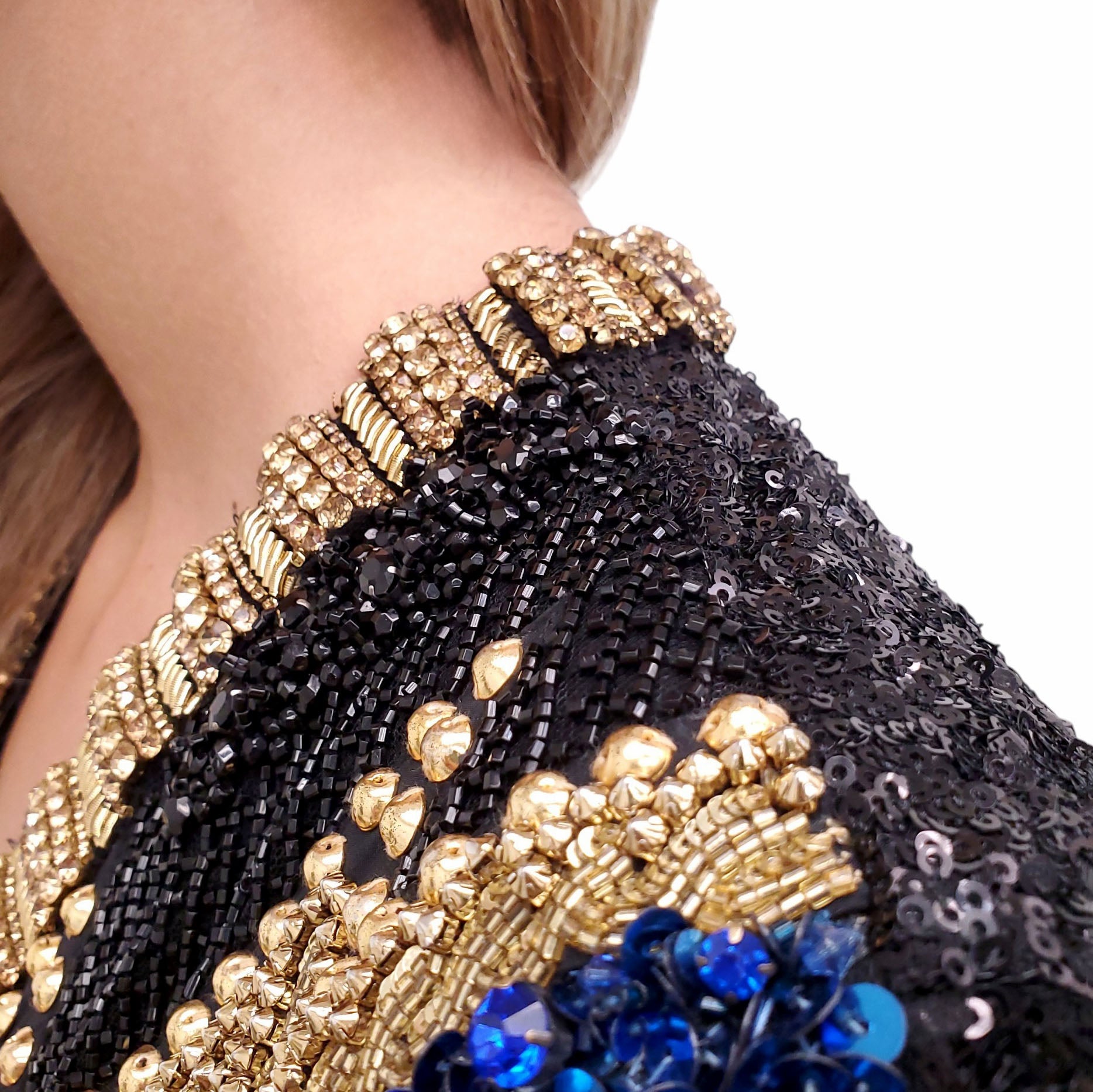 BALMAIN RUNWAY 'WOLF EMBELLISHED' MINI DRESS - SIZE 40