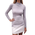 BALMAIN GREY RIBBED LONG SLEEVE WITH GOLD LOGO BUTTONS - SIZE 36