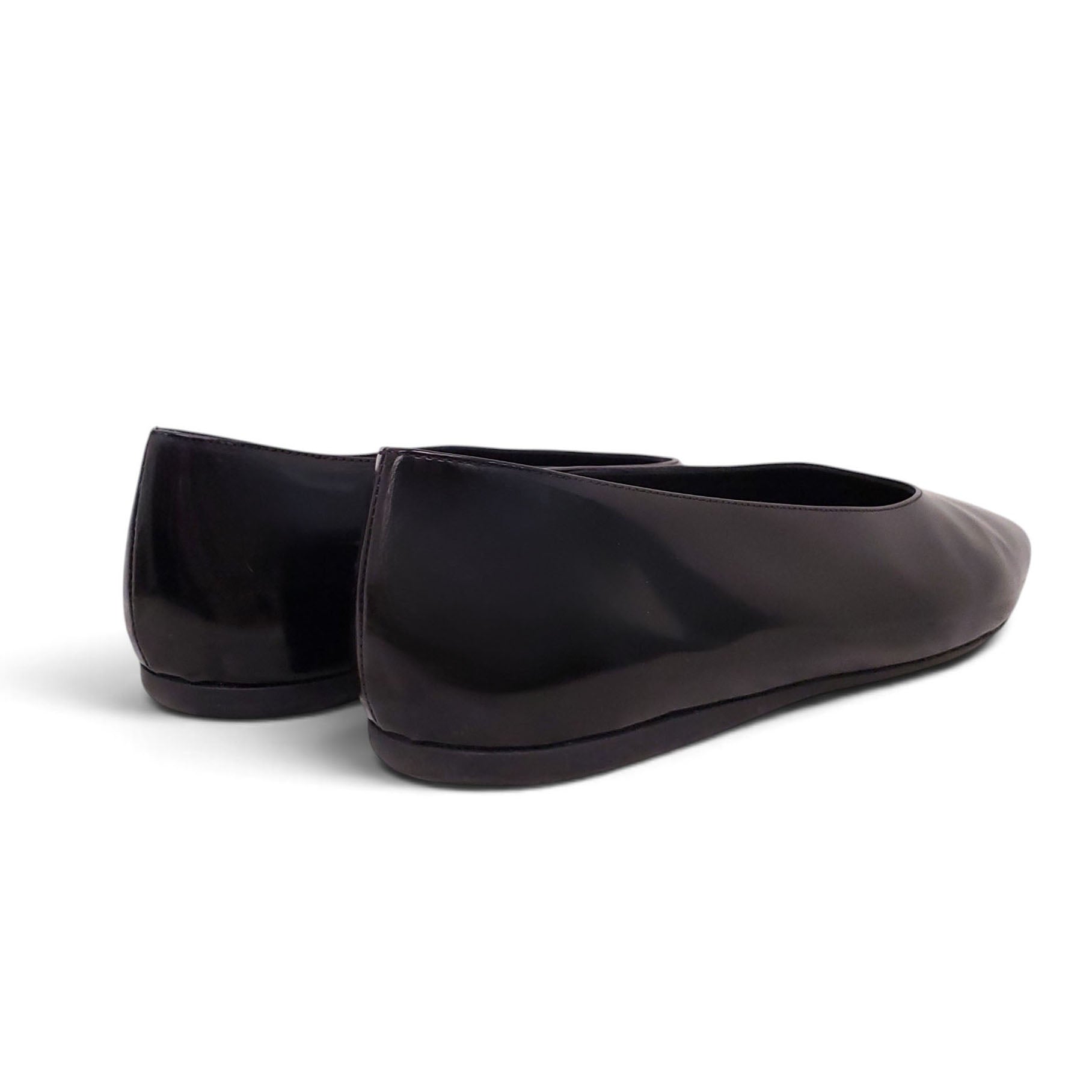 PRADA BLACK LOGO BALLERINA FLATS - SIZE 37