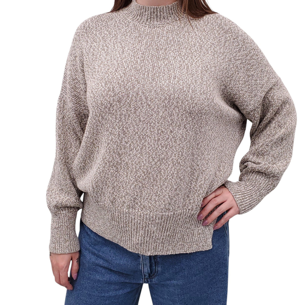 LAUREN MANOOGIAN OATMEAL COTTON SWEATER - SIZE 1/S