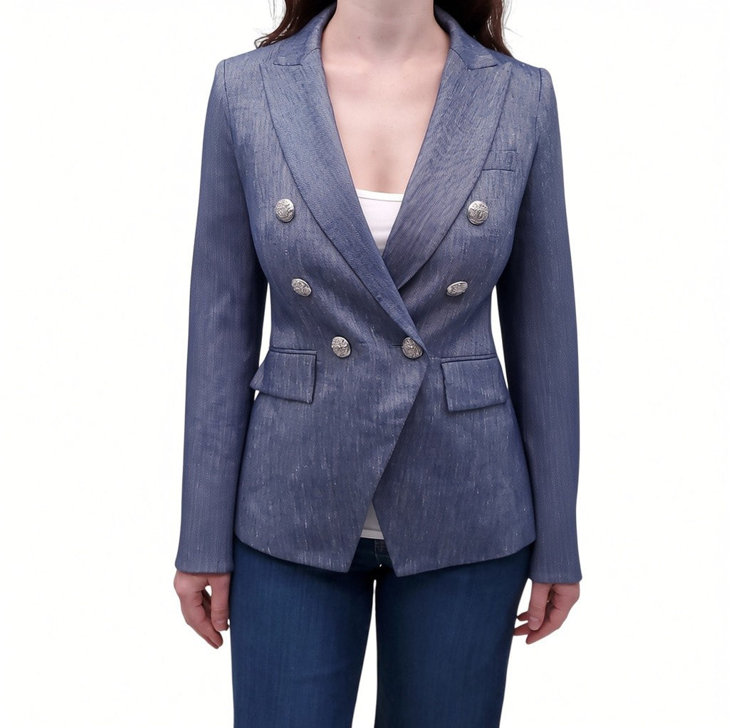 VERONICA BEARD DENIM BLUE DICKIE JACKET - SIZE 0