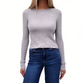 ÉTERNE GREY WAFFLE LONG SLEEVE - SIZE M