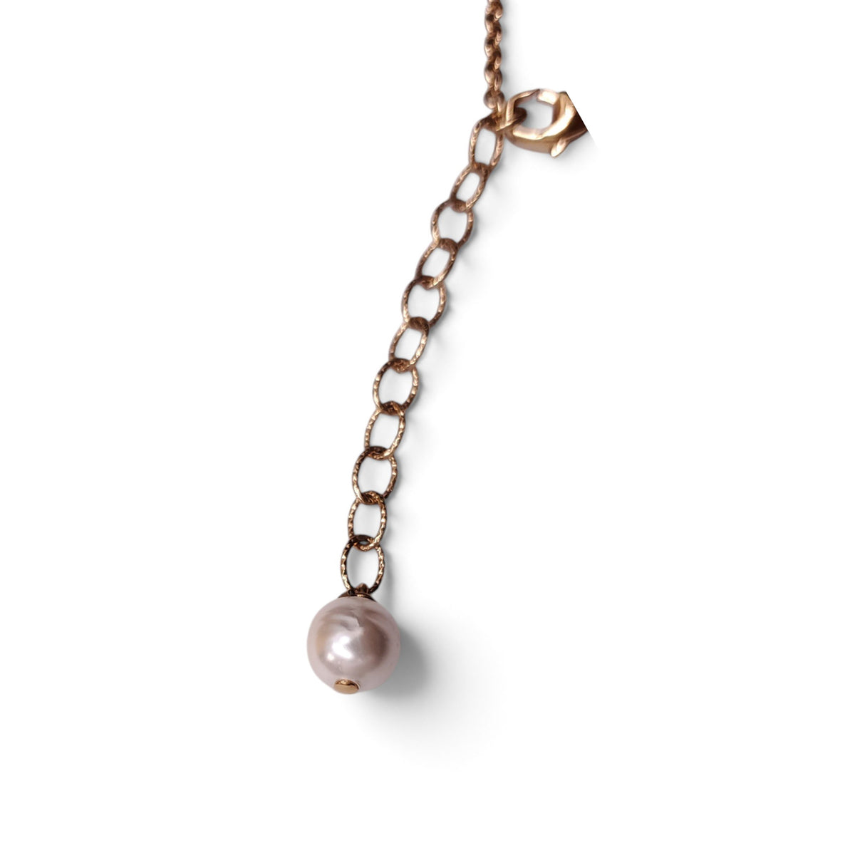 GUCCI FAUX PEARL & CRYSTAL SCRIPT COLLAR NECKLACE