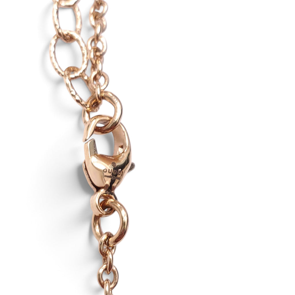 GUCCI FAUX PEARL & CRYSTAL SCRIPT COLLAR NECKLACE