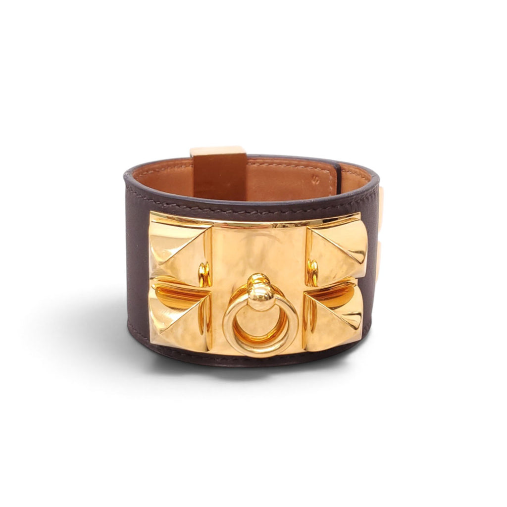 HERMÈS COLLIER BLACK GOLD HARDWARE - SIZE S