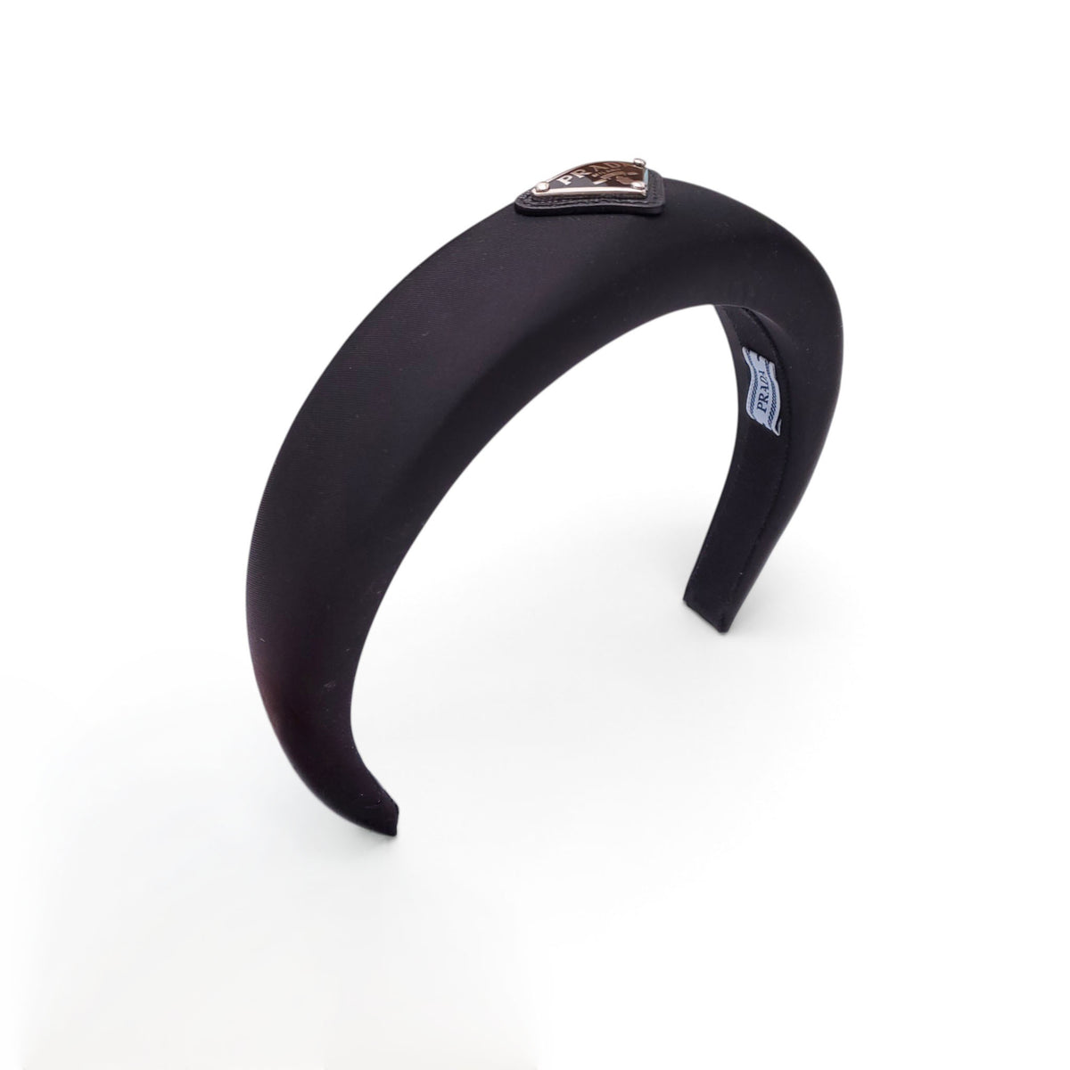 PRADA BLACK LOGO HEADBAND