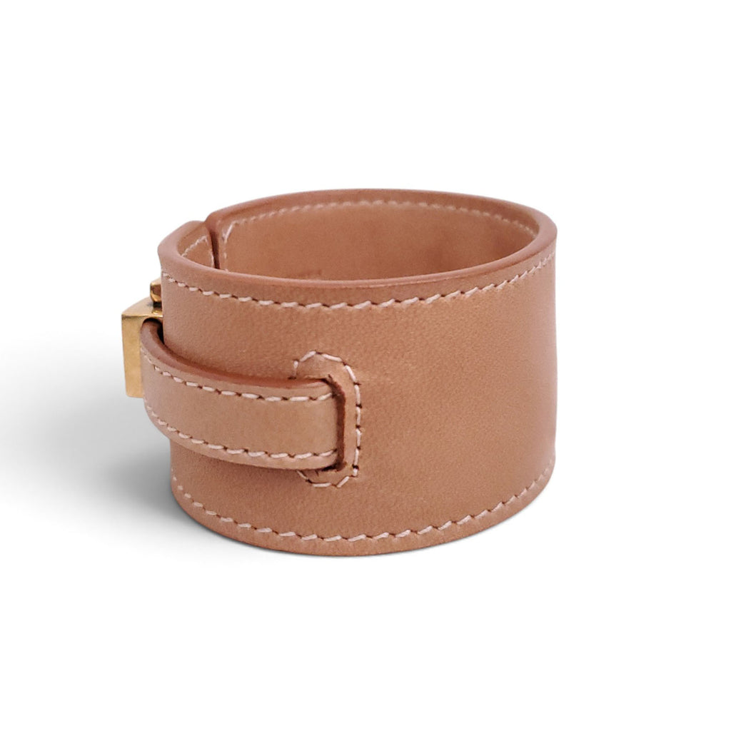 SAINT LAURENT LEATHER CUFF BRACELET - SIZE S