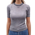LOEWE GREY SHORT SLEEVE LOGO SWEATER - SIZE XS