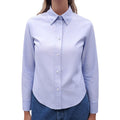 LOEWE BLUE BUTTON UP BLOUSE WITH LOGO - SIZE 34