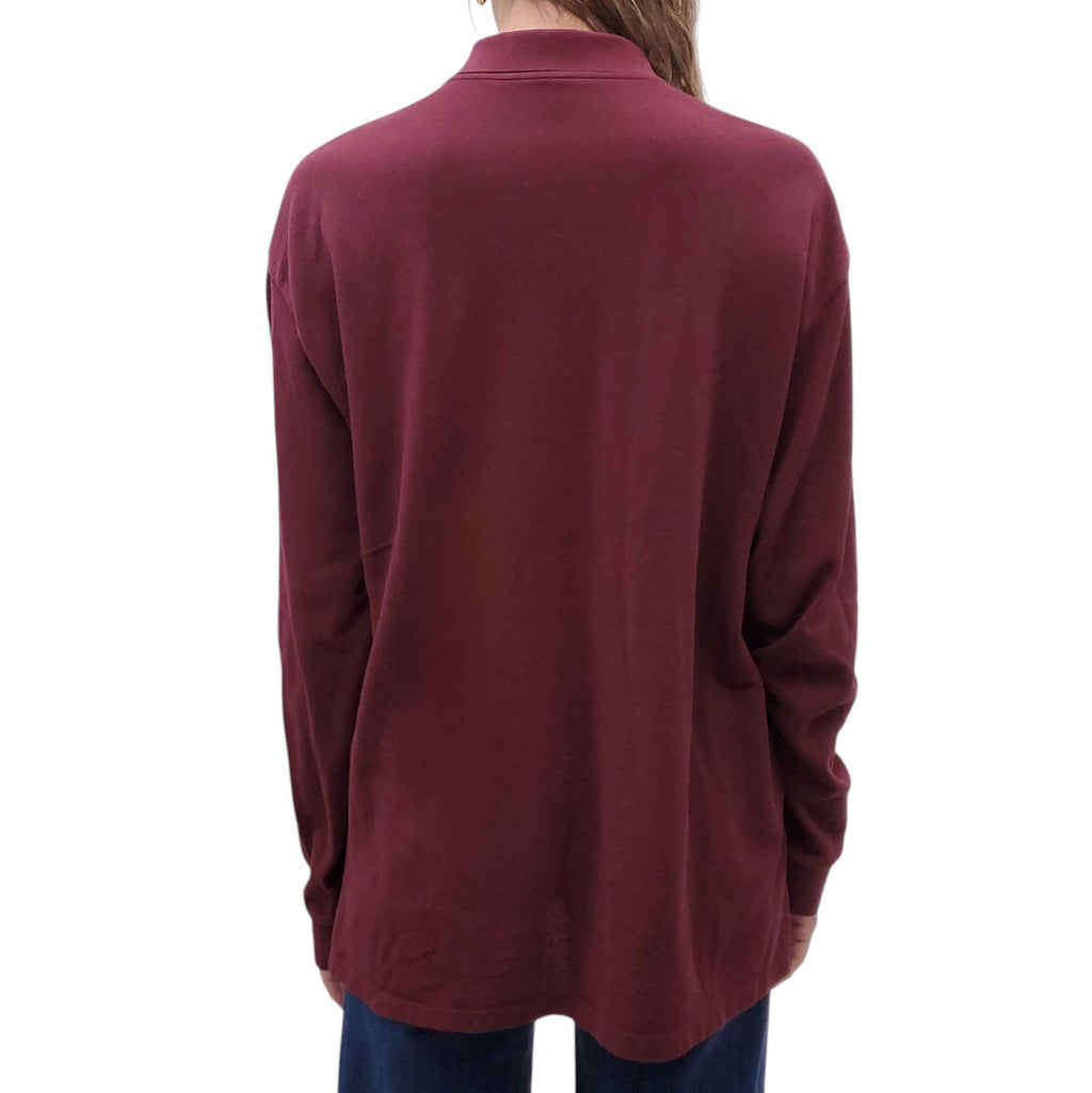 MIU MIU BURGUNDY POLO WITH LOGO - SIZE S