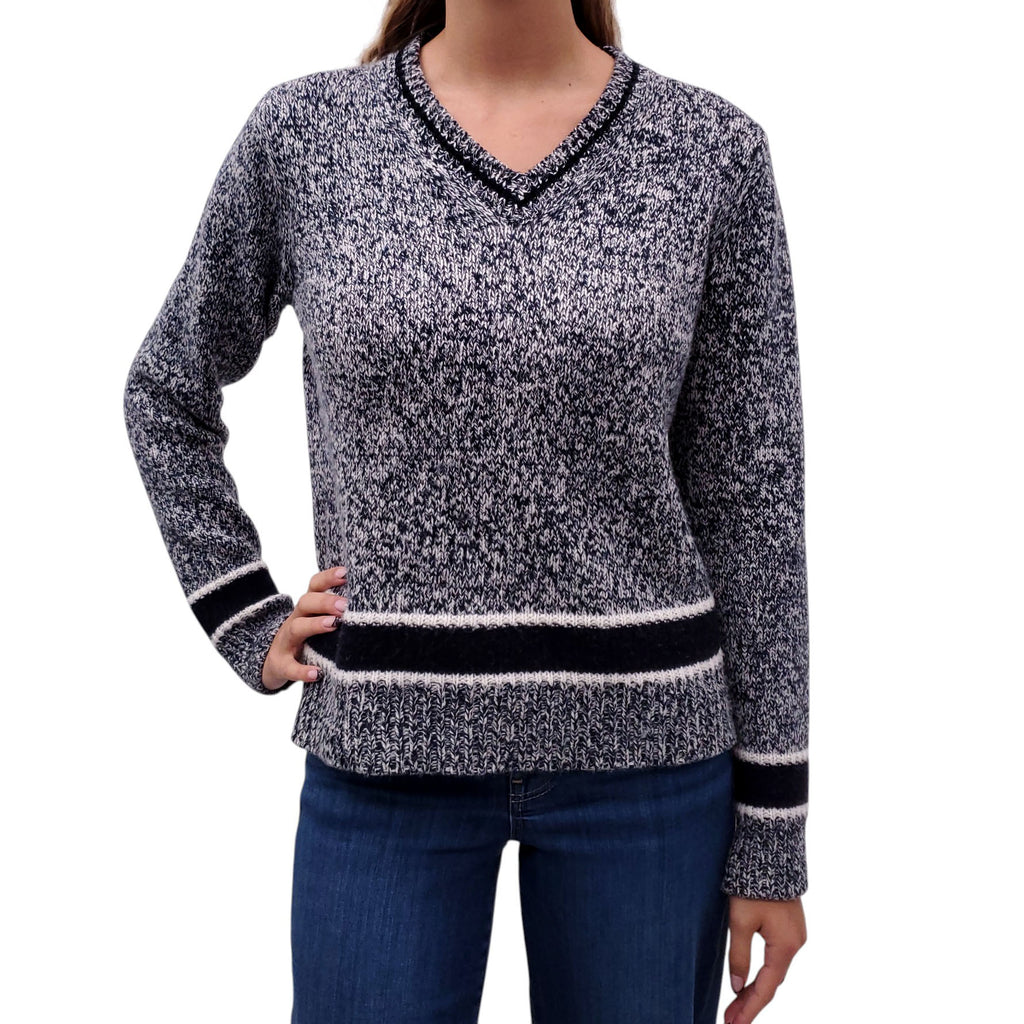 CHRISTIAN DIOR NAVY LOGO SWEATER - SIZE 6