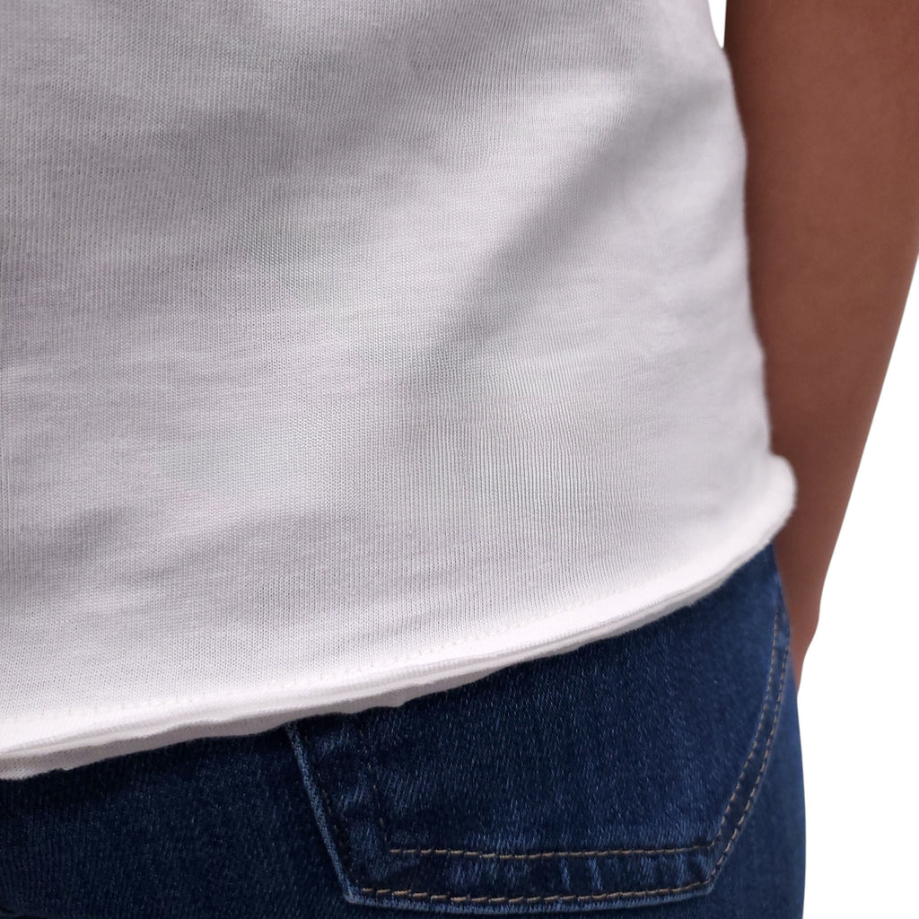 SAINT LAURENT WHITE LOGO T-SHIRT - SIZE M