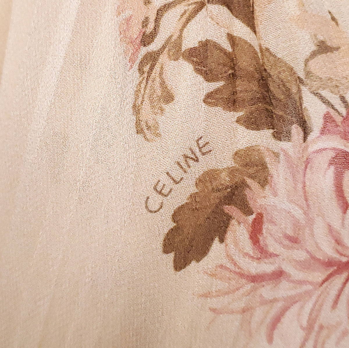 CELINE FLORAL PLEATED SKIRT WITH LOGO - SIZE 38