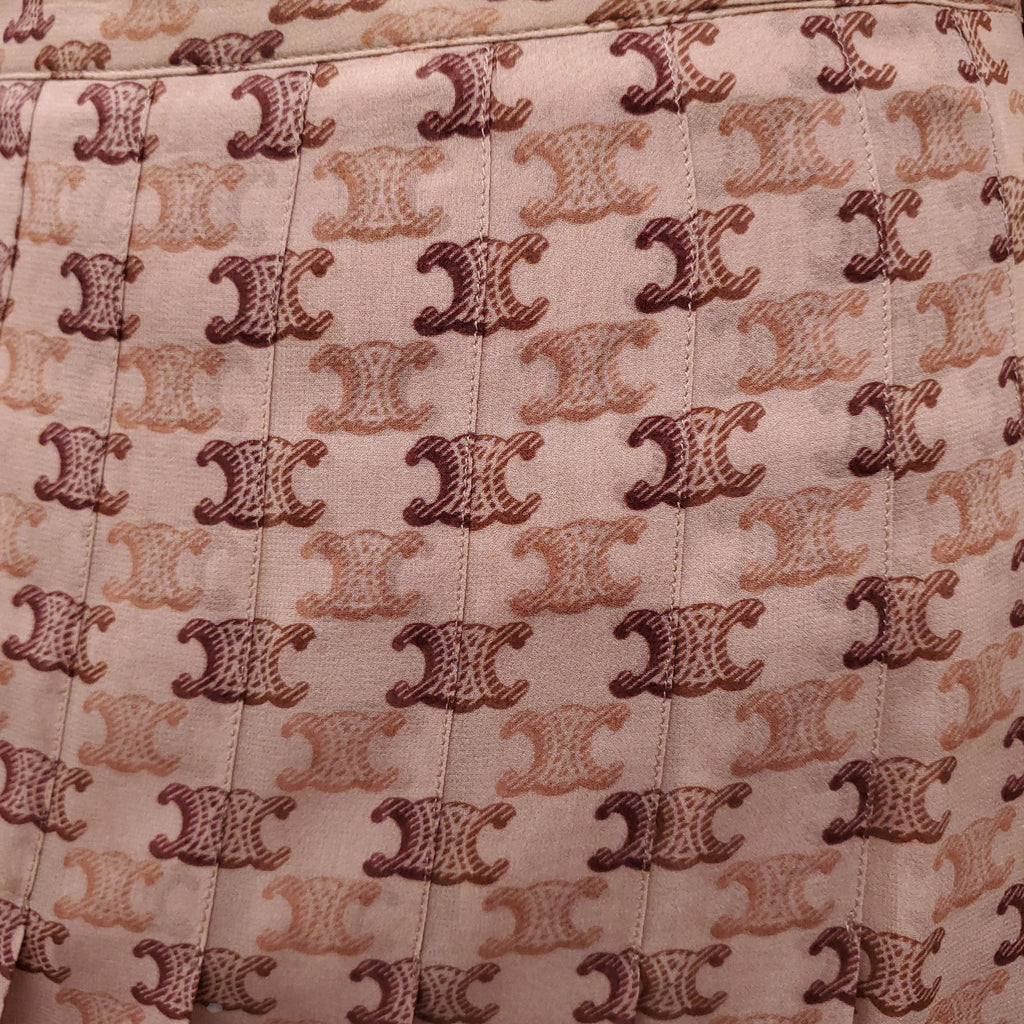 CELINE SILK LOGO SKIRT - SIZE 38