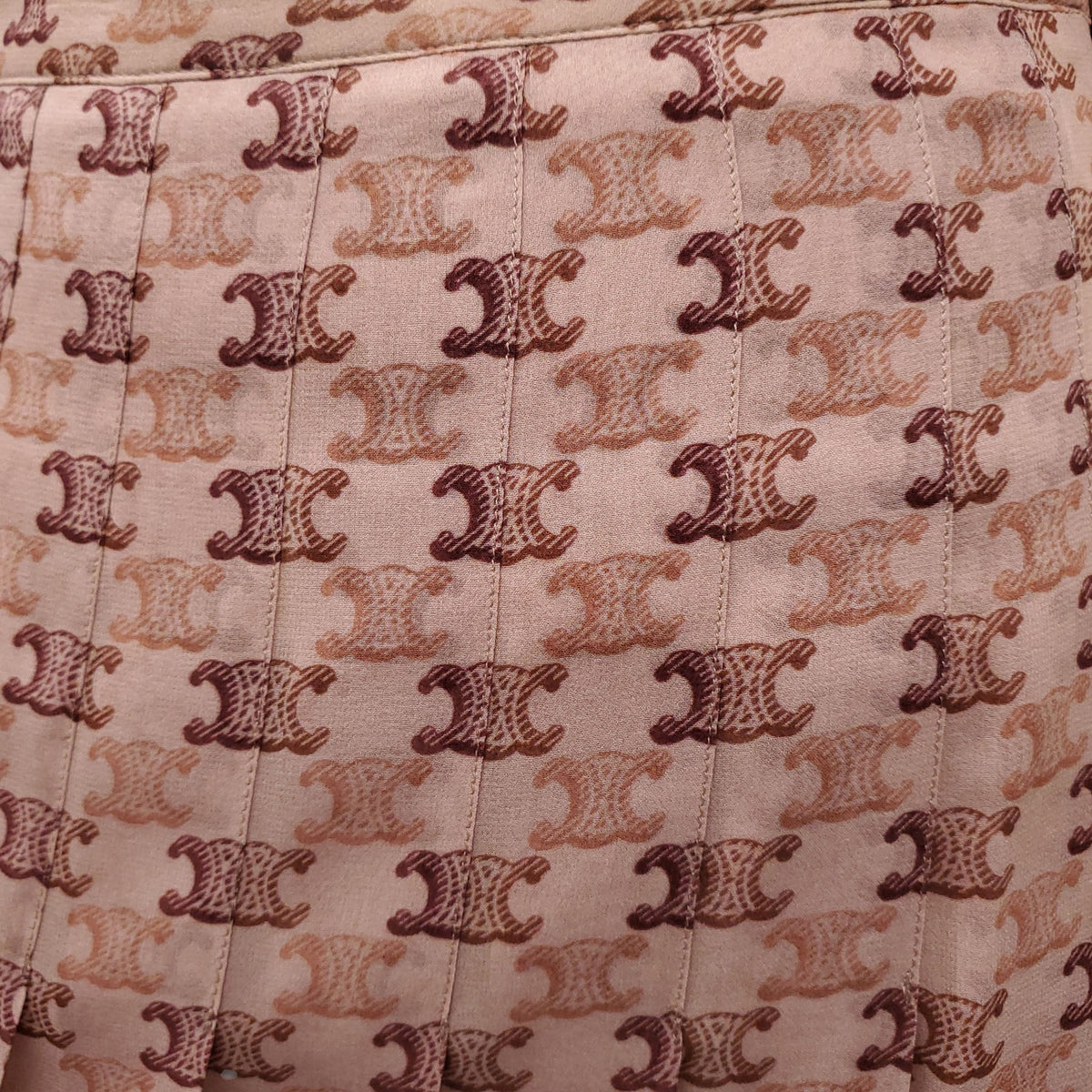 CELINE SILK LOGO SKIRT - SIZE 38