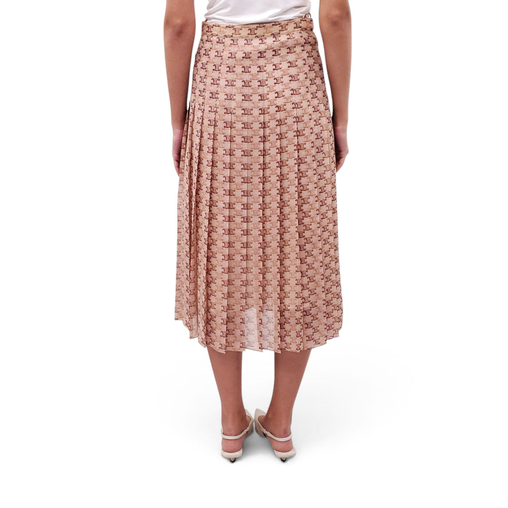 CELINE SILK LOGO SKIRT - SIZE 38