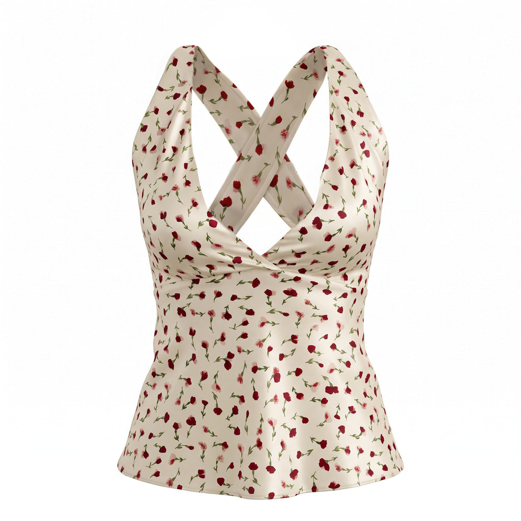 KHAITE SILK FLORAL TANK TOP - SIZE S
