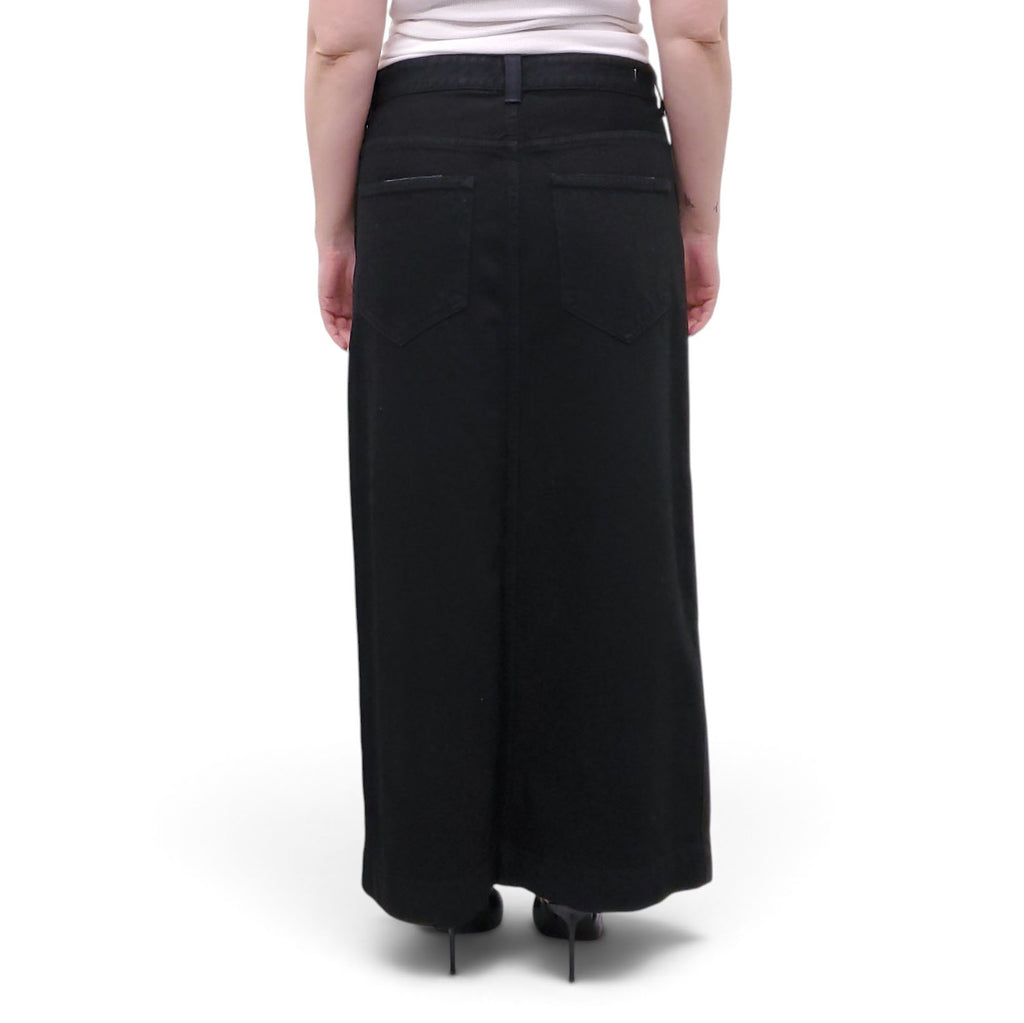 KHAITE BLACK LONG DENIM SKIRT - SIZE 31