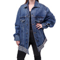 KHAITE OVERSIZED DENIM JACKET WITH STUDS - SIZE S