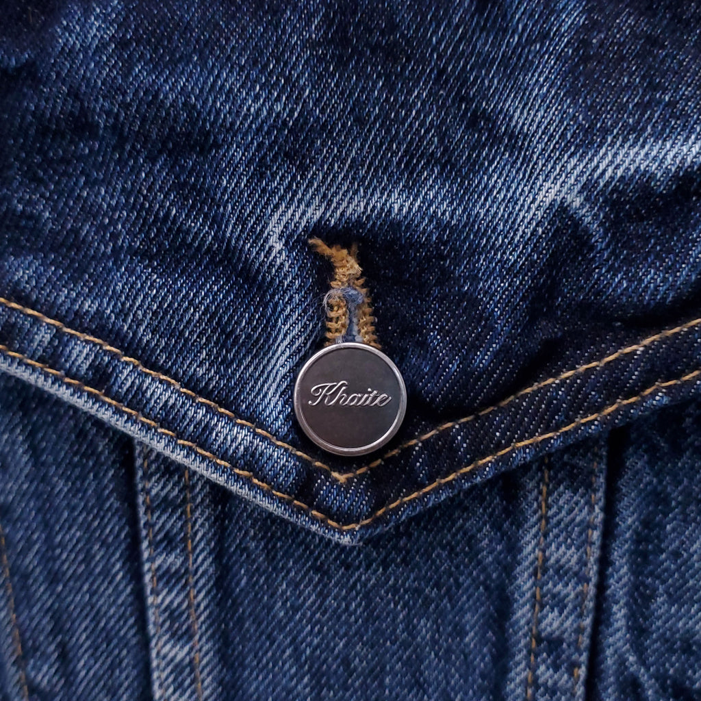 KHAITE OVERSIZED DENIM JACKET WITH STUDS - SIZE S
